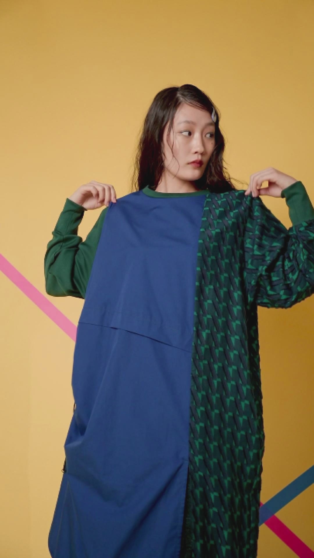 -Diagonal-　ワンピース　col:ネイビー